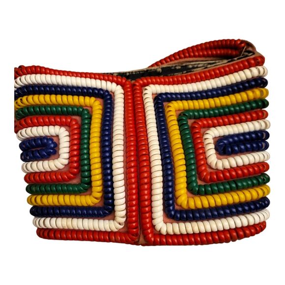 Vintage 1940s Telephone Phone Cord Rainbow Purse Handbag  7"×5" *READ* - Picture 5 of 10